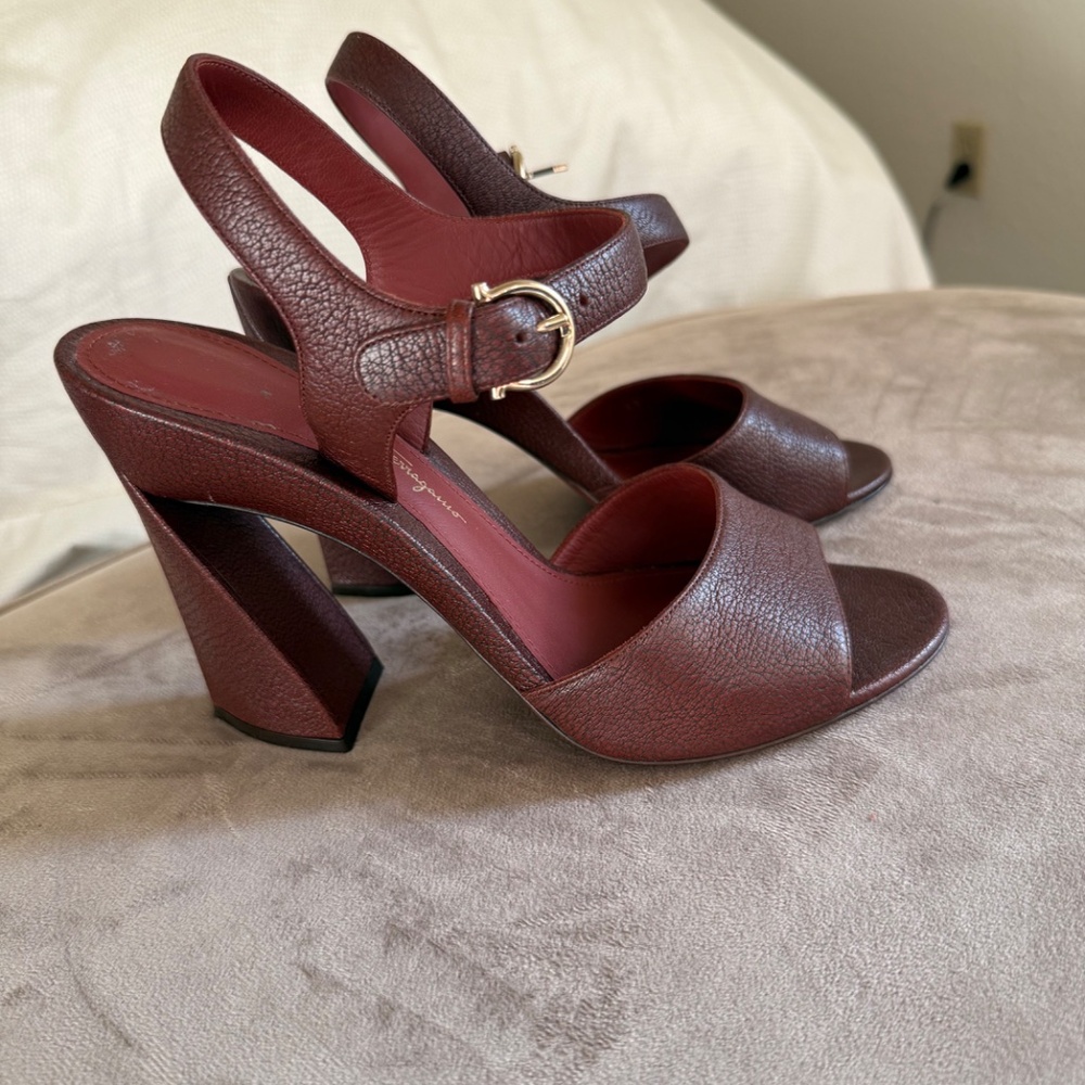 Salvatore Ferragamo Brown Heeled Sandals